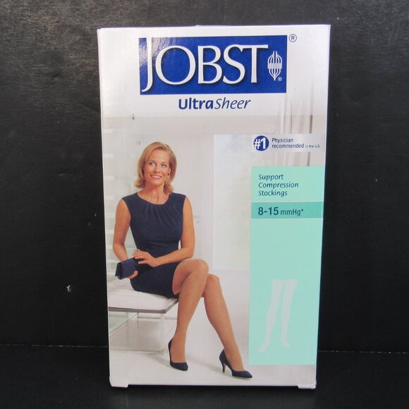 Jobst Ultra Sheer Classic Black Support Compression Stocking 8-15 mmHg Thigh CT - Picture 7 of 7